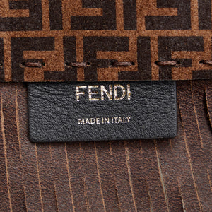 Fendi Sunny Tote Brown Zucca Suede Leather