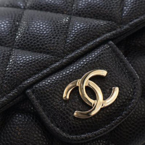 Chanel Sunglasses Case on Chain Black Quilted Caviar Gold