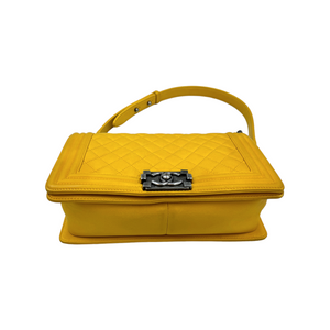 Chanel Boy Medium Yellow Lambskin Ruthenium