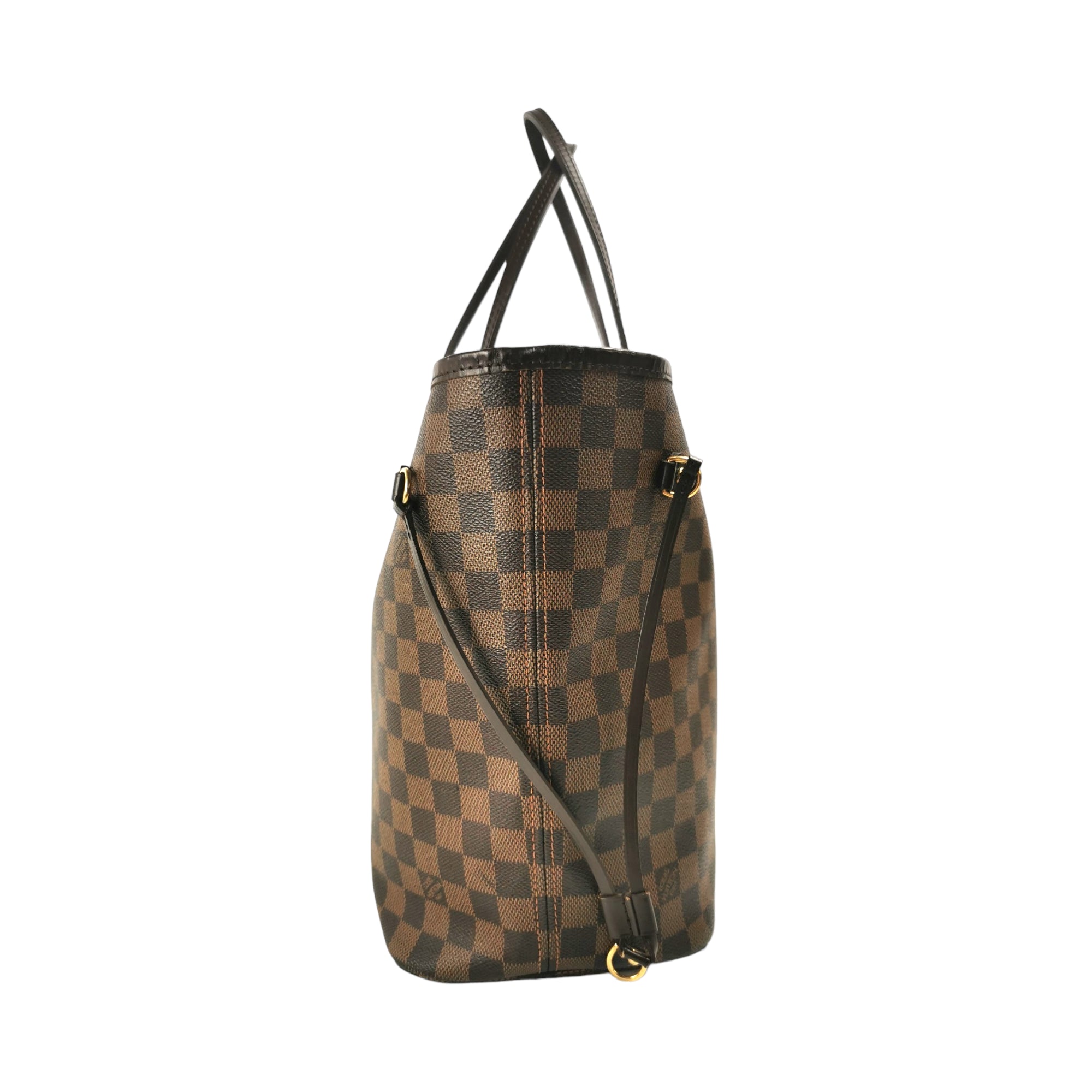 louis vuitton neverfull mm damier ebene canvas with receipt and
