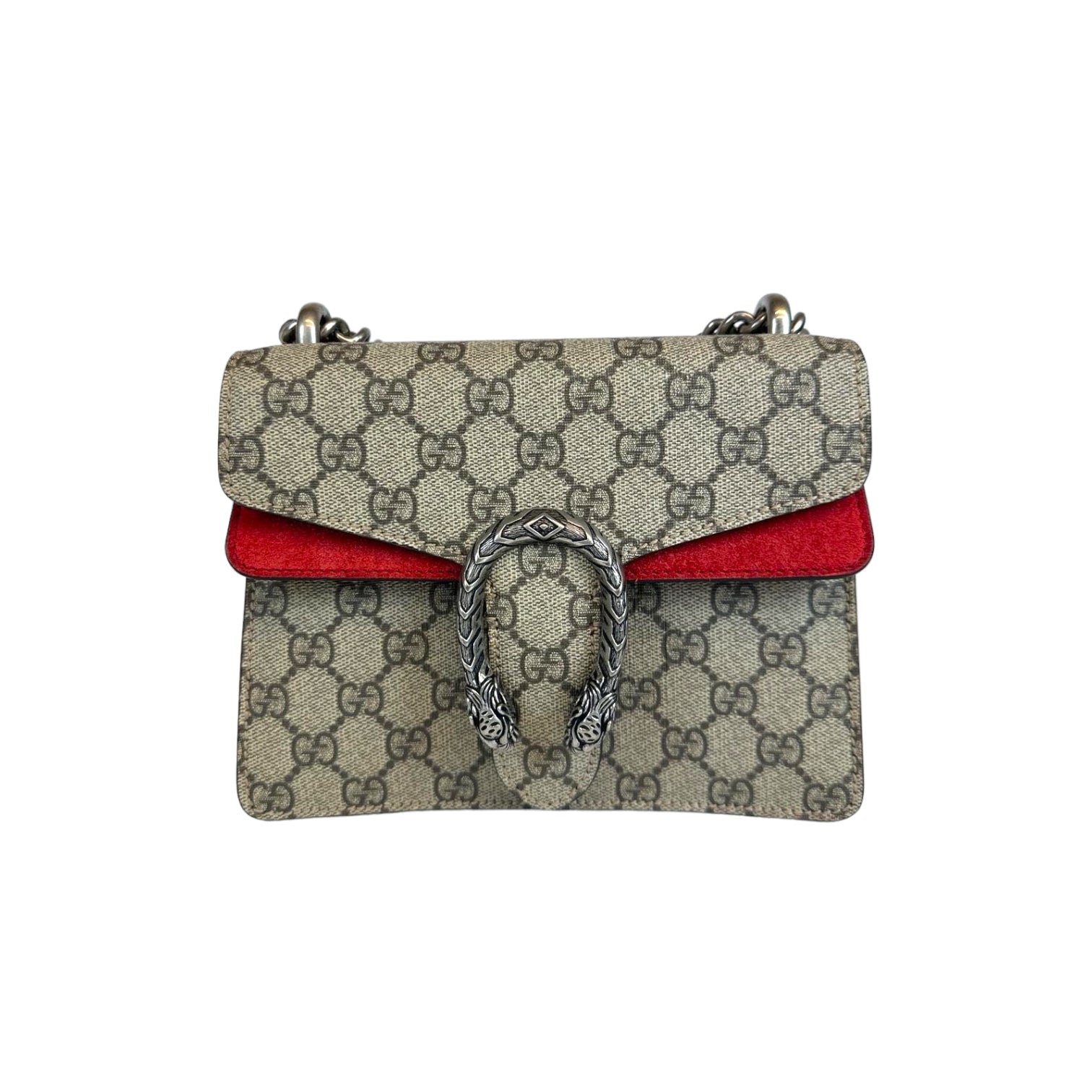 Gucci Dionysus Mini Brown GG Supreme Canvas Red