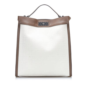 Fendi Peekaboo X-Lite White Zucca Canvas