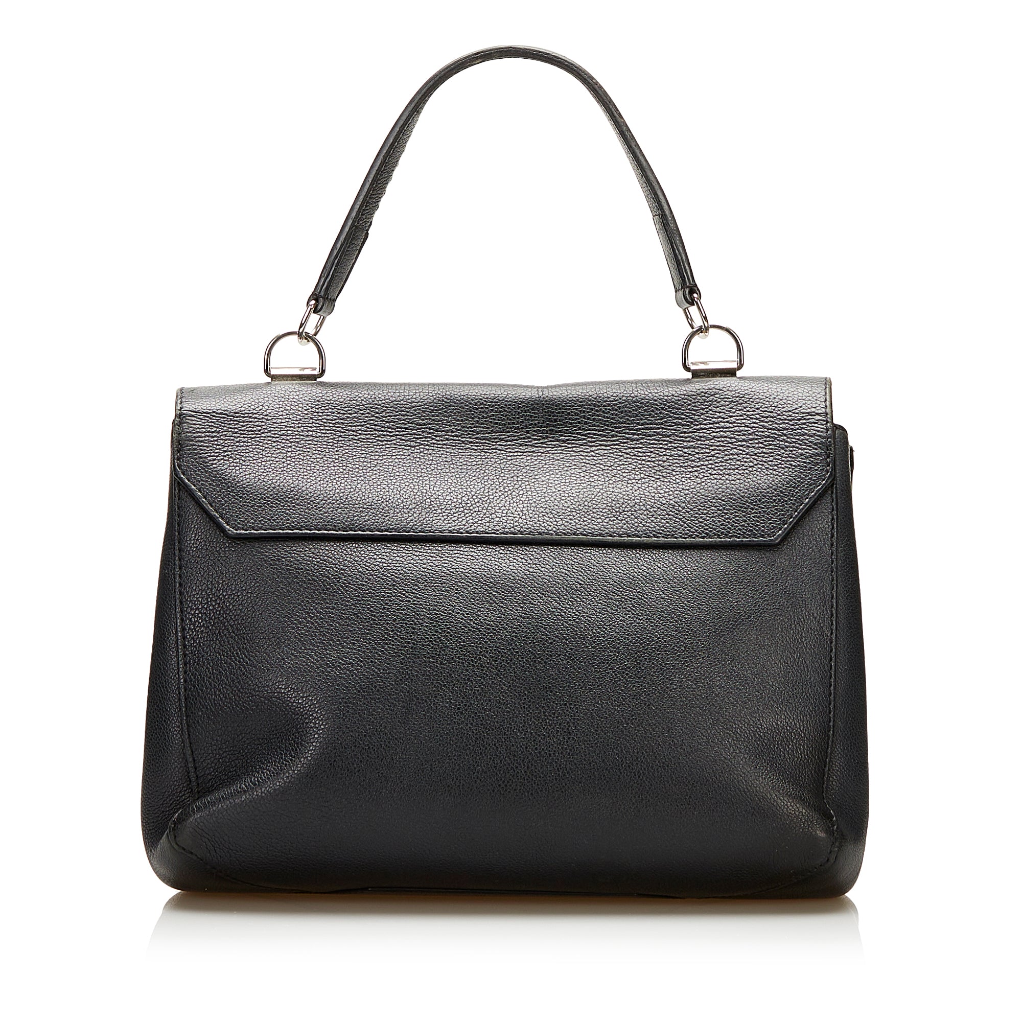 Longchamp Madeleine Black Leather Top Handle Satchel Shoulder Bag
