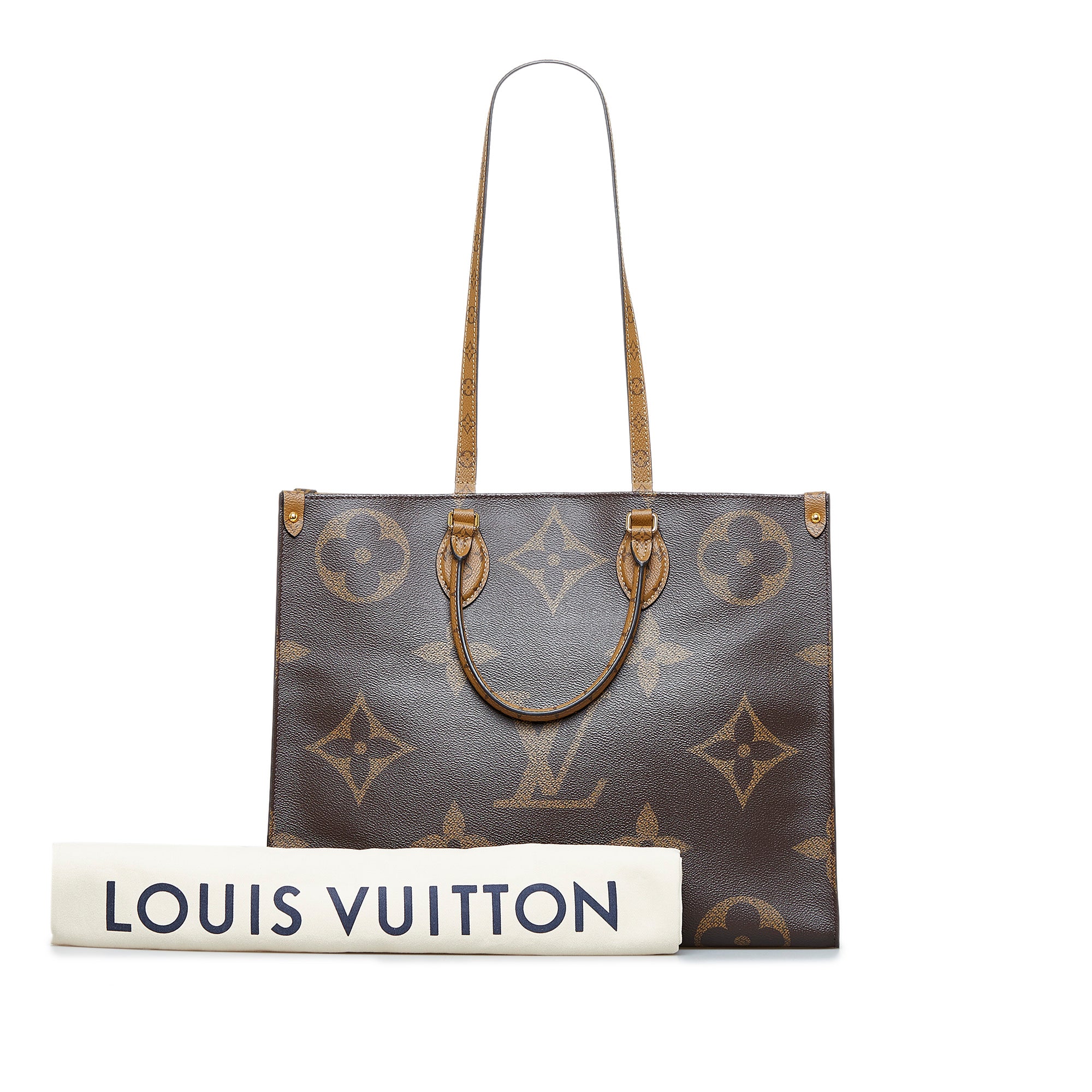 Louis Vuitton Onthego MM Khaki Green/Beige/Cream in Cowhide Leather with  Gold-tone - GB