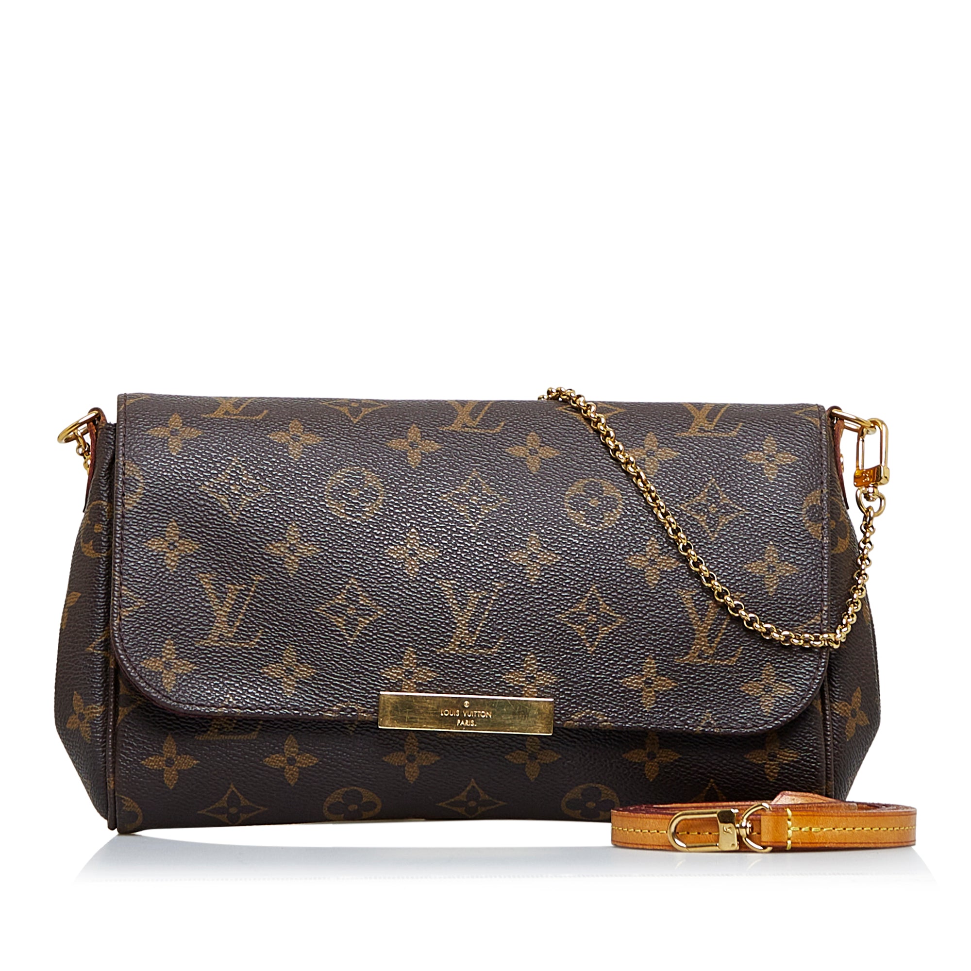 LOUIS VUITTON Favorite MM Monogram Canvas Crossbody Bag Brown