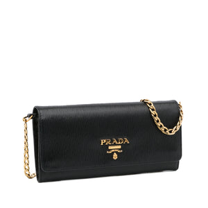 Prada Saffiano Lux Leather Chain Bandoliera Crossbody Bag